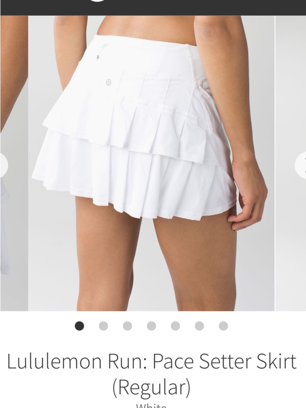lululemon White Athletic pace setter Pleated Tennis Skirt Sz.10/ L